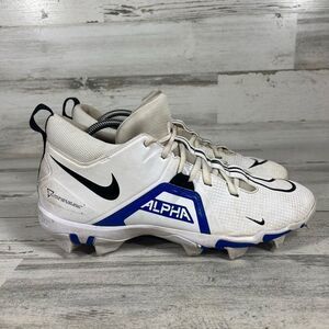 Nike Men's Fastflex Alpha Cleats White‎ Blue Athletic Running Shoes Size US 10